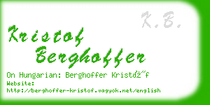 kristof berghoffer business card